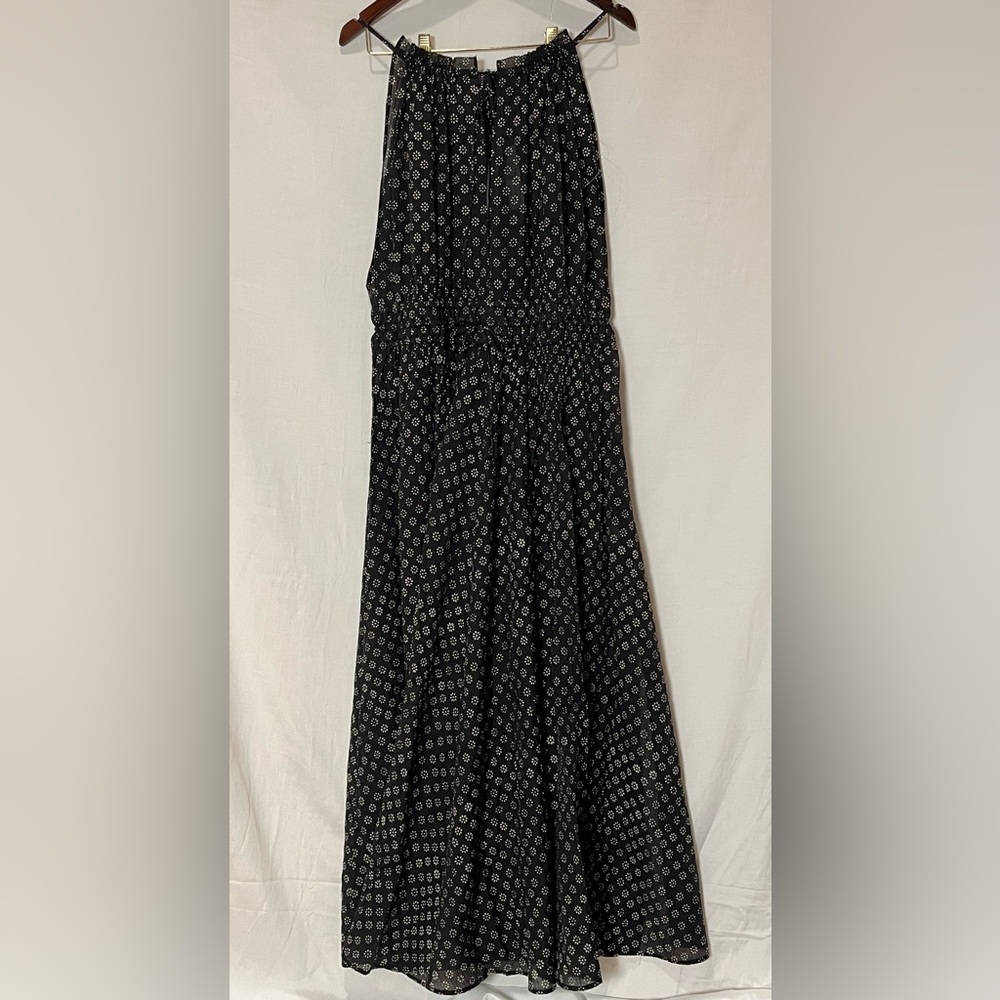 NWT - J. Crew Women’s Crinkled Maxi Dress - Black/White Block Print - Sz M - Picture 5 of 15